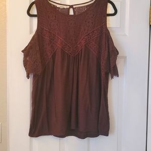 Lace and Crochet Cold Shoulder Top